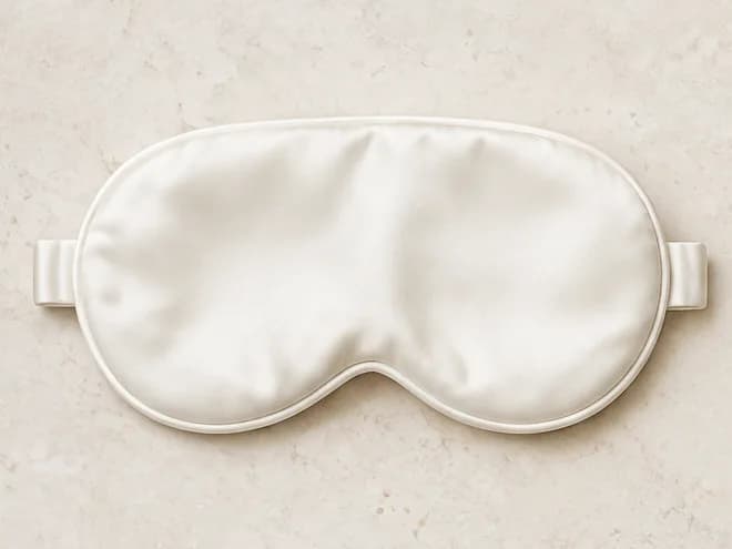 Flat Silk Mask, Bone, photographed flat