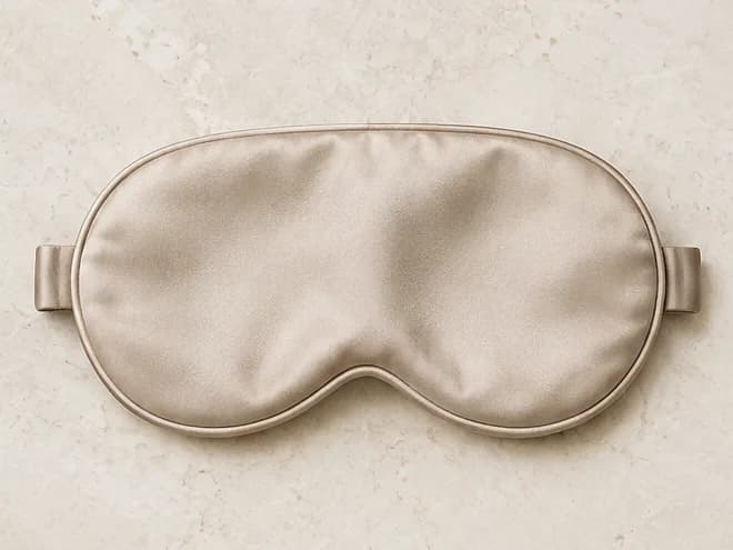 Flat Silk Mask, Oat, photographed flat