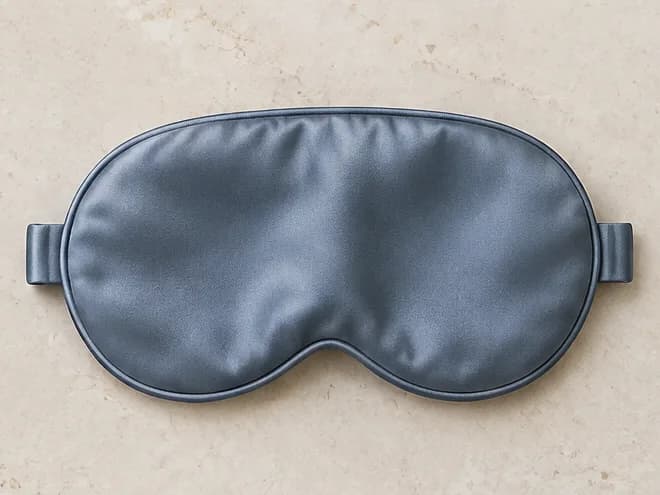 Flat Silk Mask, Slate, photographed flat